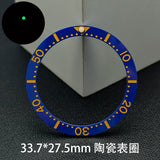 SKX13 Bezel incert Watch accessories 33.7 * 27.5MM high-quality flat-bottomed ceramic ring Digital scale ring Ceramic ring