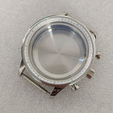41mm Chronograph watch case for vk63 quartz Movement 316l stainless steel mineral glass