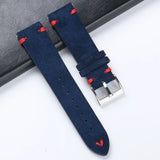 Suede leather Strap Quick-release real cowhide flip leather strap 18 20 22 24mm unisex