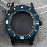 40mm PVD black Fifty Fathom Watch Case matte sandblasted Ceramic Bezel NH35 34 36 38 etc PT5000 ETA 2824 Miyota8215 movement 10Bar Sapphire