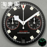 30Mm quartz vk64 dial multi-function chronograph dial snowflake hands 6 o'clock calendar green lume