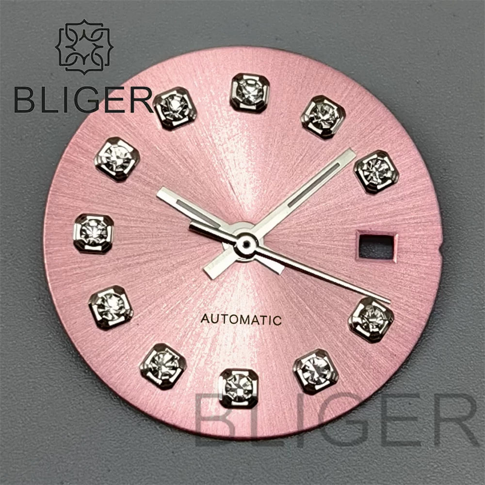 20.5Mm women's Dial sunburst MOP diamond silver nail sterile with hands for NH05 movement