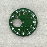 32mm Aquanaut Dial For NH38 Movement grenade Arabic numerals with green luminous