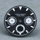 29.5mm Premium Daytona 29.5mm Carbon Fiber Dial Chronograph for VK63 Movement Blue/Black Luminous 3 eyes