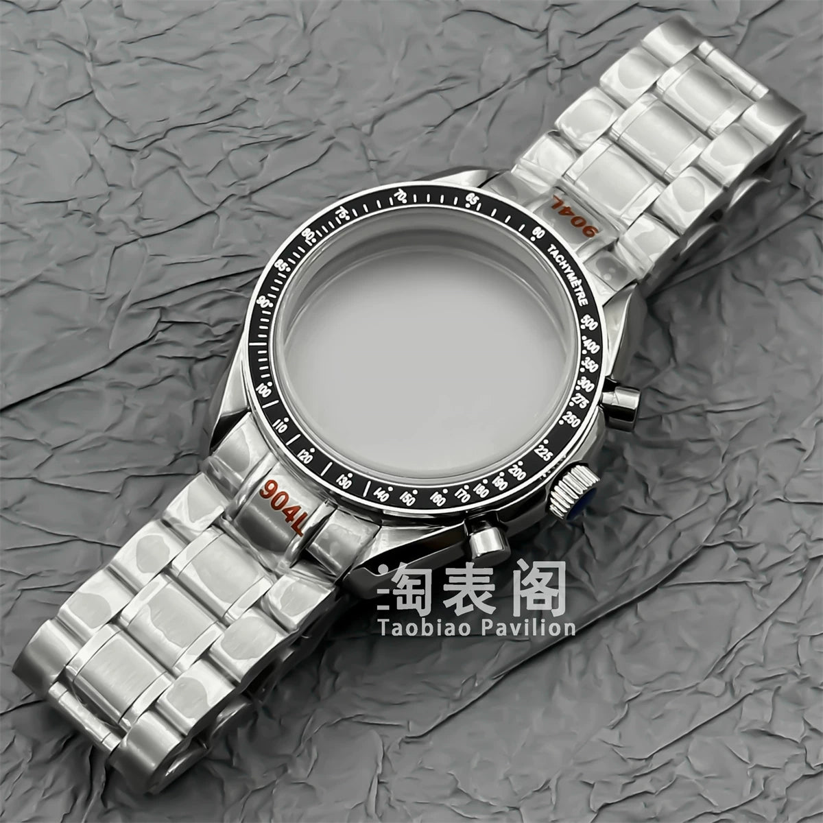 Mineral Crystal Speedmaster Watch Case 40mm Stainless Steel Polished VK63 Movement Domed 5ATM