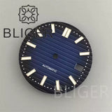 29.5MM Nautilus Dial for Seiko NH35 green luminous double bar 12 hour marker