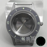 40MM titanium-coated Fifty Fathoms Watch Case Luminous Bezel Domed Sapphire for NH35 36 ETA2824 PT5000 movement 10Bar