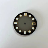 28.5MM Double bar Watch dial blue and green luminous light for NH35 NH36 NH35 dial, watch accessories NH35 customization