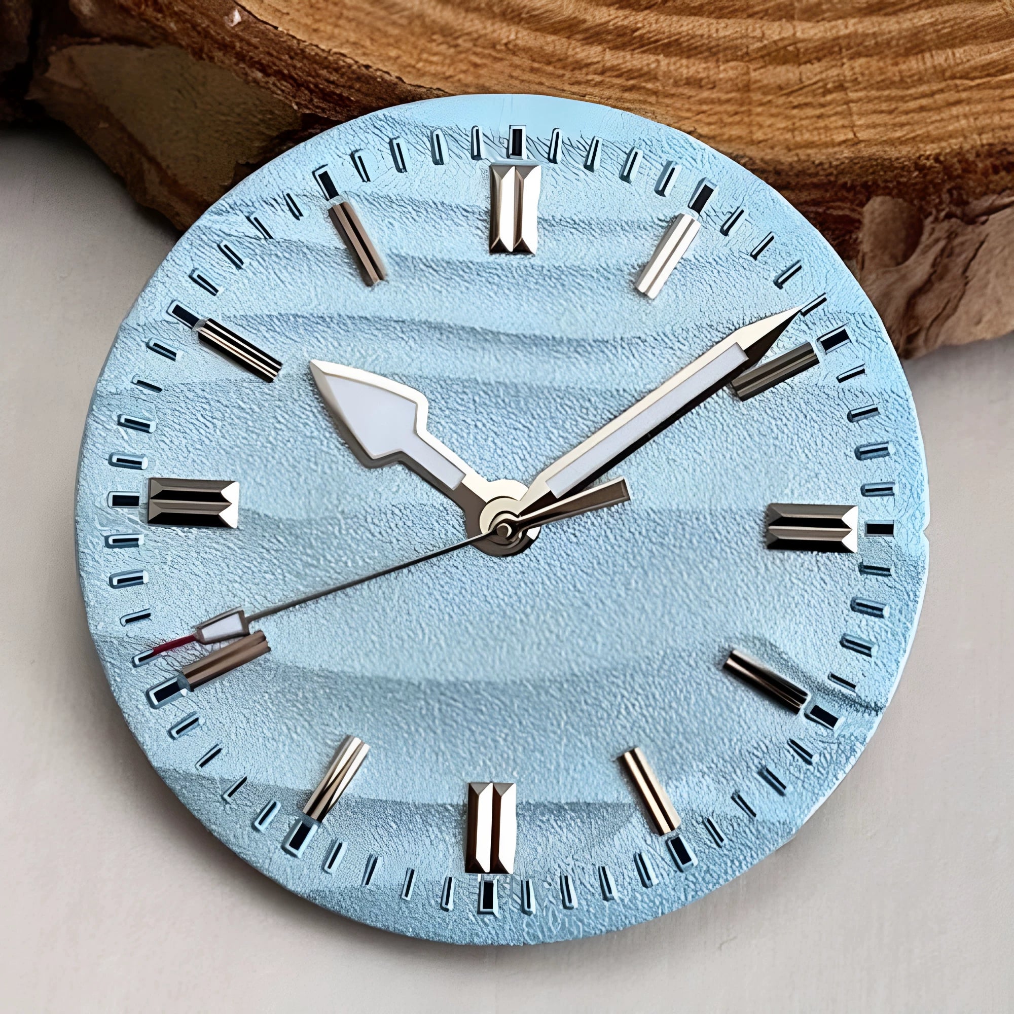 San dune Dial Double bar no date window Nologo 29mm Sand Dune Watch Dial Plate for NH35 NH36 ETA2824 PT5000 ST2130 Silver Hand no date  Watch Parts for Diver Watch Mod
