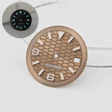 31mm / 29mm Land-Dweller Dial honey comb texture for Nh35 movement green luminous with hands