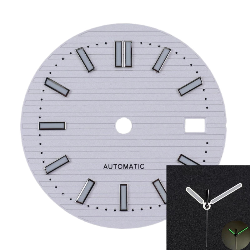 30.5MM Nautilus Dial Green luminous for NH35 mechanical automatic movement with hands