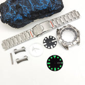 44MM Monster Case Set for NH35 Movement Stainless Steel Strap Luminous Sapphire Transparent Back Cover 10ATM