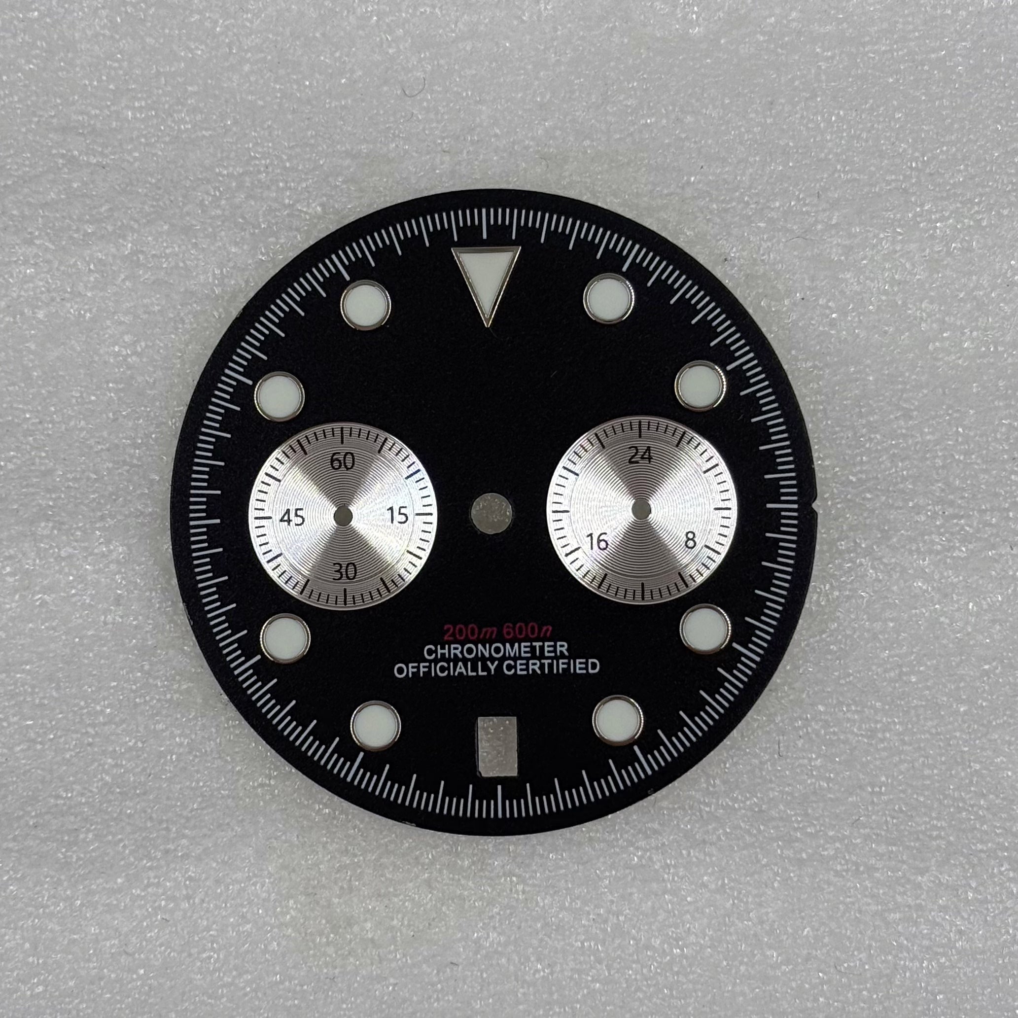 32.5mm Speedmaster VK64 Dial for quartz movement green luminous 2 eyes