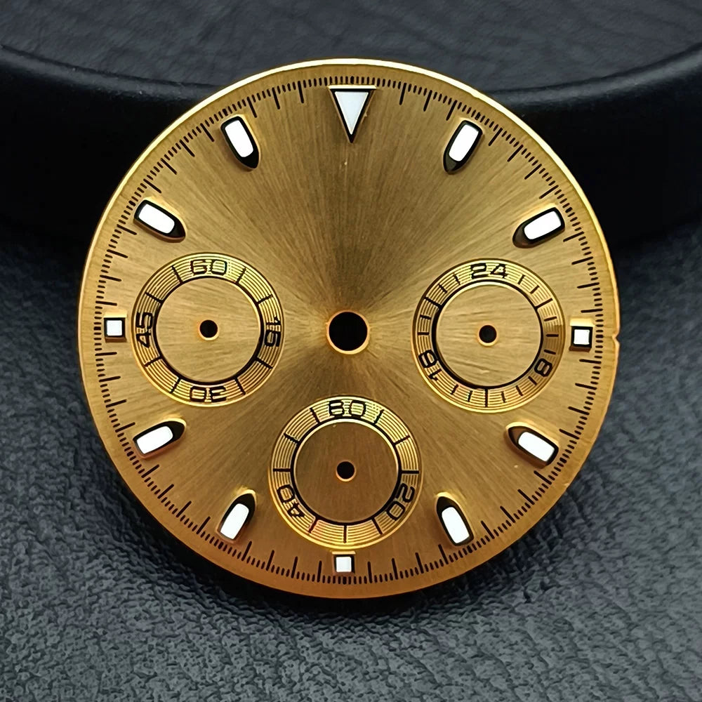 29Mm VK63 Dial luminous suitable for multi-function quartz movement Chronograph and supports customized logo.