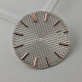 Full Sterile 31.8mm Waffle Dial green luminous dial for NH35 mechanical movement PRX Royal Oak AP etc