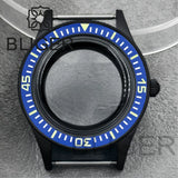 40mm PVD black Fifty Fathom Watch Case matte sandblasted Ceramic Bezel NH35 34 36 38 etc PT5000 ETA 2824 Miyota8215 movement 10Bar Sapphire