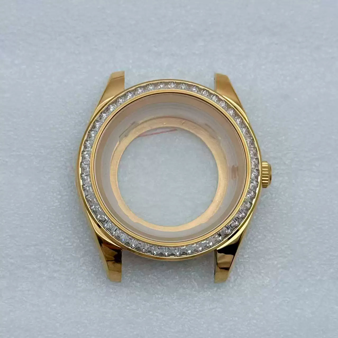 MIyota 8285 watch case Smooth bezel fluted diamond sapphire 316 stainless steel 31mm dial 10ATM
