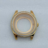 MIyota 8285 watch case Smooth bezel fluted diamond sapphire 316 stainless steel 31mm dial 10ATM