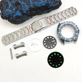 44MM Monster Case Set for NH35 Movement Stainless Steel Strap Luminous Sapphire Transparent Back Cover 10ATM