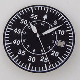 33.5MM Sterile Pilot Dial for TMI NH35 Green luminous Date Window Green BLue Black Vintage Style
