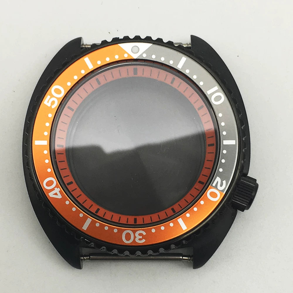 45MM Black Turtle case 6105 large abalone for NH35A/NH36A movement  28.5MM dial Sapphire 20ATM
