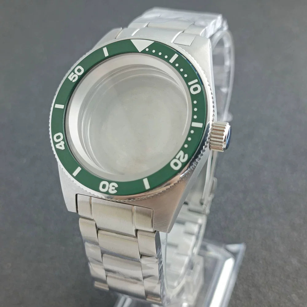 40.5mm 62mas Watch Case Domed Sapphire NH35 NH36 NH34 38 etc 10ATM for 28.5mm Dial