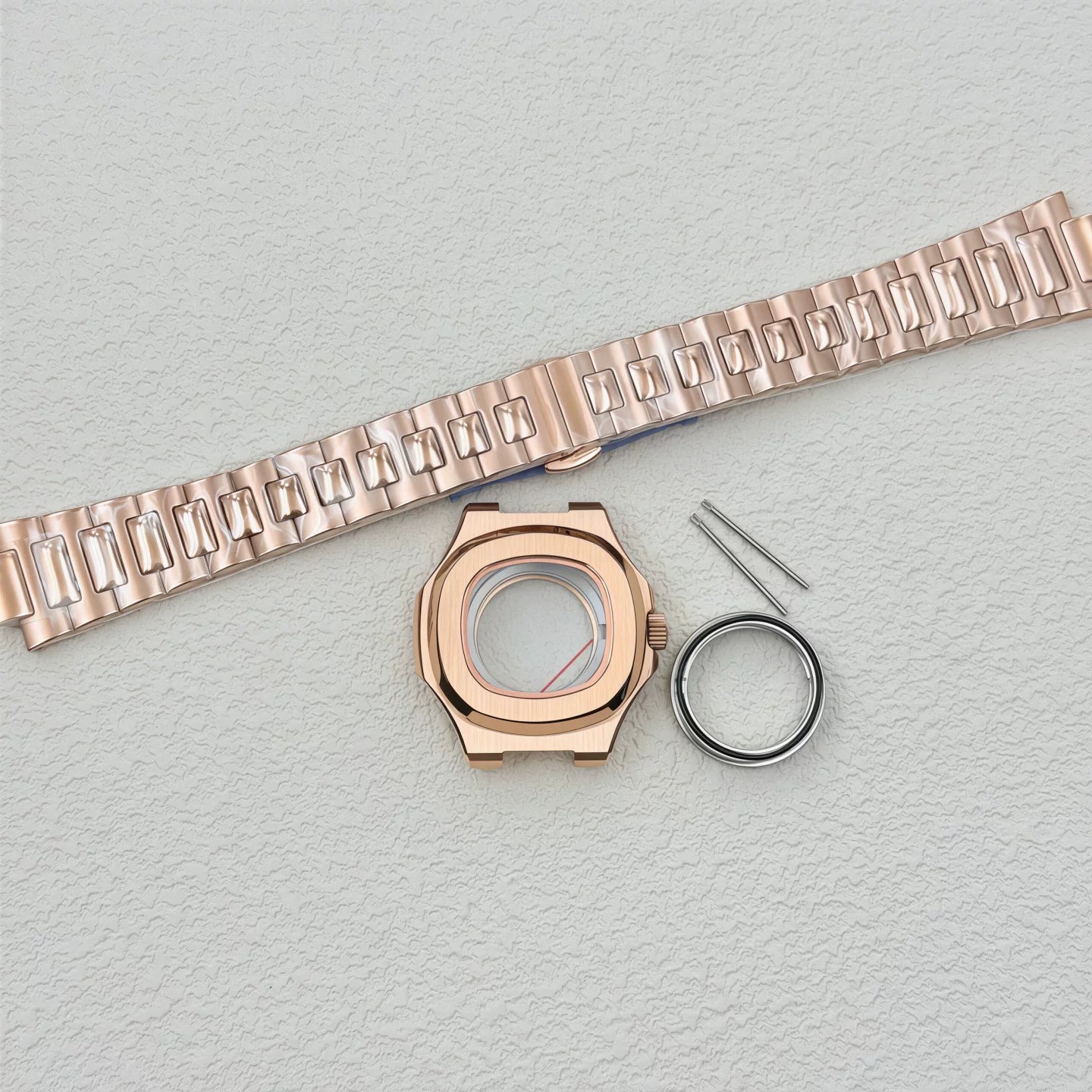 35MM Nautilus Watch Case for Women / Men New NH05 Case Sapphire 3ATM Brushed Stainless Steel silver rose gold