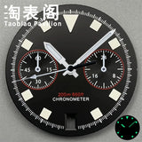 30Mm quartz vk64 dial multi-function chronograph dial snowflake hands 6 o'clock calendar green lume