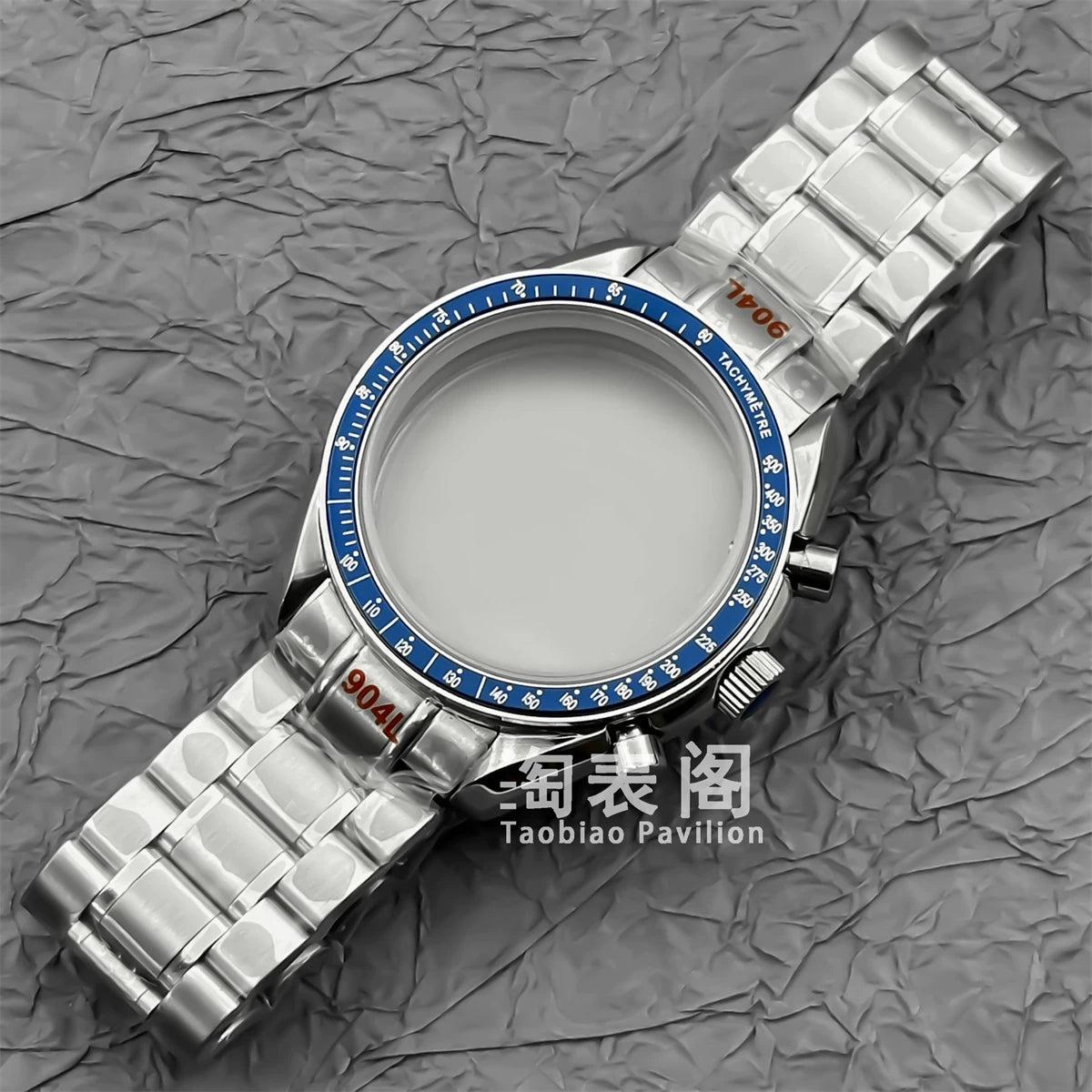 Mineral Crystal Speedmaster Watch Case 40mm Stainless Steel Polished VK63 Movement Domed 5ATM