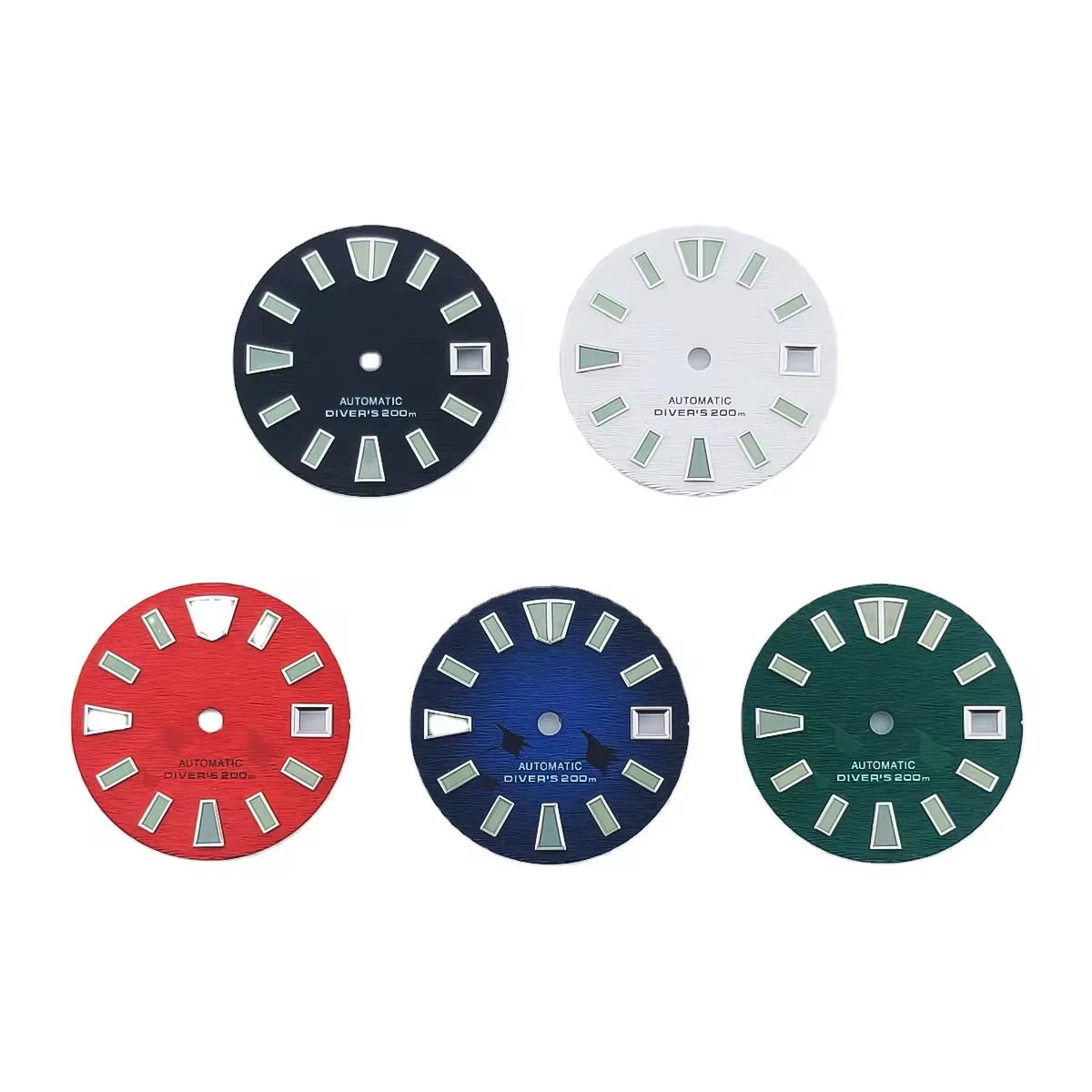 29Mm watch dial green luminous light for NH35 NH36 MOVT movement half sterile Scripts above 6