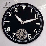 ETA6498 Watch case ST3621 42mm Manual Winding Pilot+37mm Dial Set Sapphire Transparent Back 5ATM