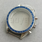 SpeedMaster Case 40mm VK63 Silver Watch Case Blue Green Black Silver Insert With Coated Glass For VK63 Quartz Chronograph Movement Steel Bracelet