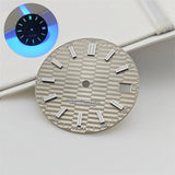 28.5mm Watch Dial Metallic Texture Surface DIY Log Dial BGW9 Blue Green Luminous Watch Faces Watch Accessories for NH35 Movement