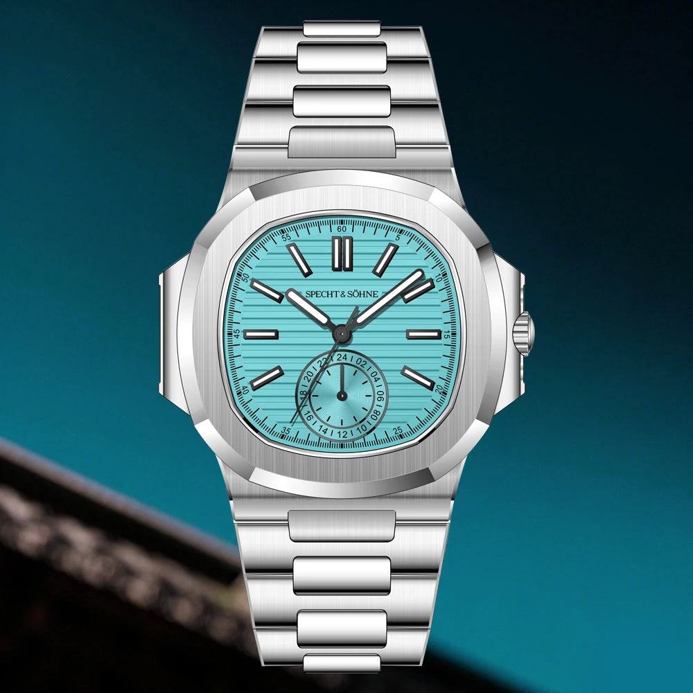 40mm Nautilus Subsecond Japan VH60 Quartz Specht & Söhne 5980 Watch mod Chrono Sapphire 10ATM