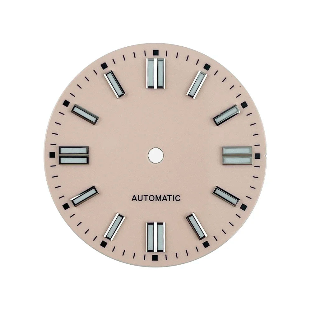 Double bar 28.5mm Watch Dials for NH35A NH38 Movement No Date with BGW9 Lume NH35 Dial Green Orange Blue PzpNqzZr
