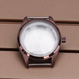 40mm Pilot Watch Case Brushed Design 316L Stainless Steel For Seiko NH35 NH36 NH34/38 Movement 10ATM Watch Parts