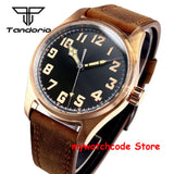 39mm Real Cusn8 Bronze Aviator Watch Tandorio TD107Z  Sapphire 20Bar  NH35A PT5000 Miyota8215 Automatic Military Relojes