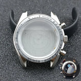 40mm Speedmaster Watch Case Stainless Steel  For VK63 VK64 Chronograph Quartz Movement Mineral Moon Foorprint Sterile Caseback