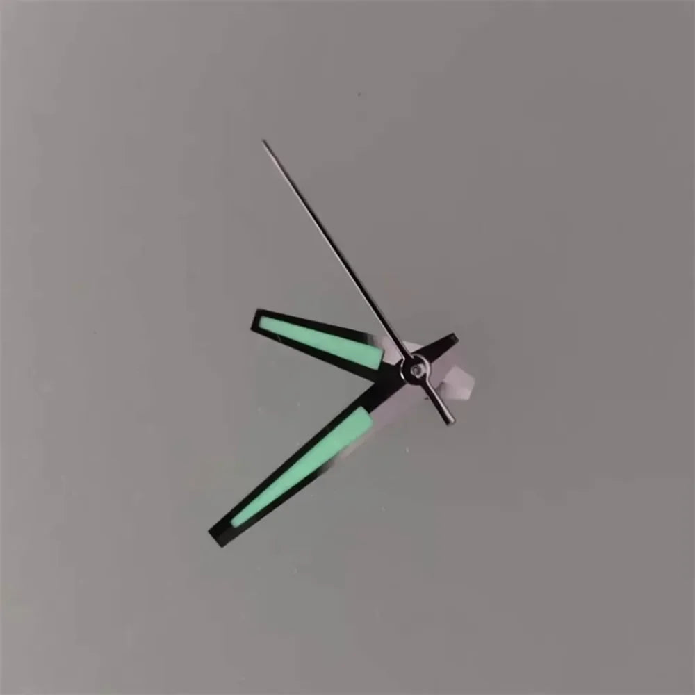 Green Luminous Watch Hands with Red/blue Second Needle for Men's Watch Replacement Accessories Fit NH35/NH36/4R Movement