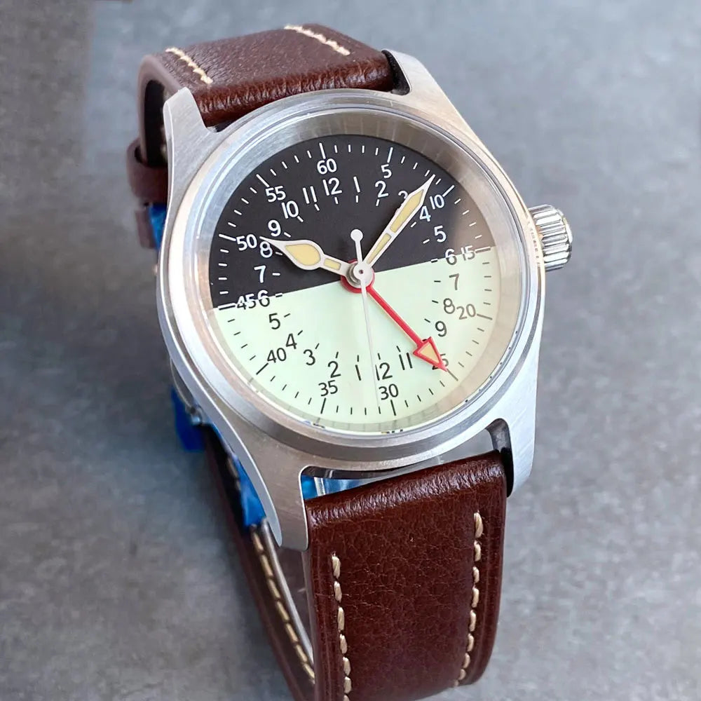 TANDORIO 36mm Military Watch 20ATM NH34A GMT Movement Sapphire