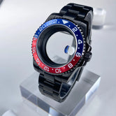 PVDブラックサブウォッチケース40mm NH35ステンレススチールサファイアガラスケース合金/セラミックベゼルリローデッド28.5mm日付ダイヤルアクセサリー