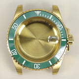 40MM PVD Gold Submariner Watch Case  GMT Yacht Master Polish Strap Sapphire Glass For NH35 NH36 NH34 NH38 Miyota 8215 Eta 2824 GMT SUB Yacht 20ATM waterproof