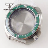 44mm Captain Willard Watch Case Stainless Steel Brushed Turtle Abalone 6105 Watch Case  20BAR Sapphire Glass Ceramic Rotating Bezel Fit NH34 NH35 NH36 ETA2824 PT5000 Movt