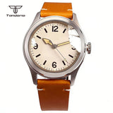 38mm Pilot Watch Tandorio TD158 Vintage Field Watch for Men NH35/ST2130 Sapphire Luminous Glass Back