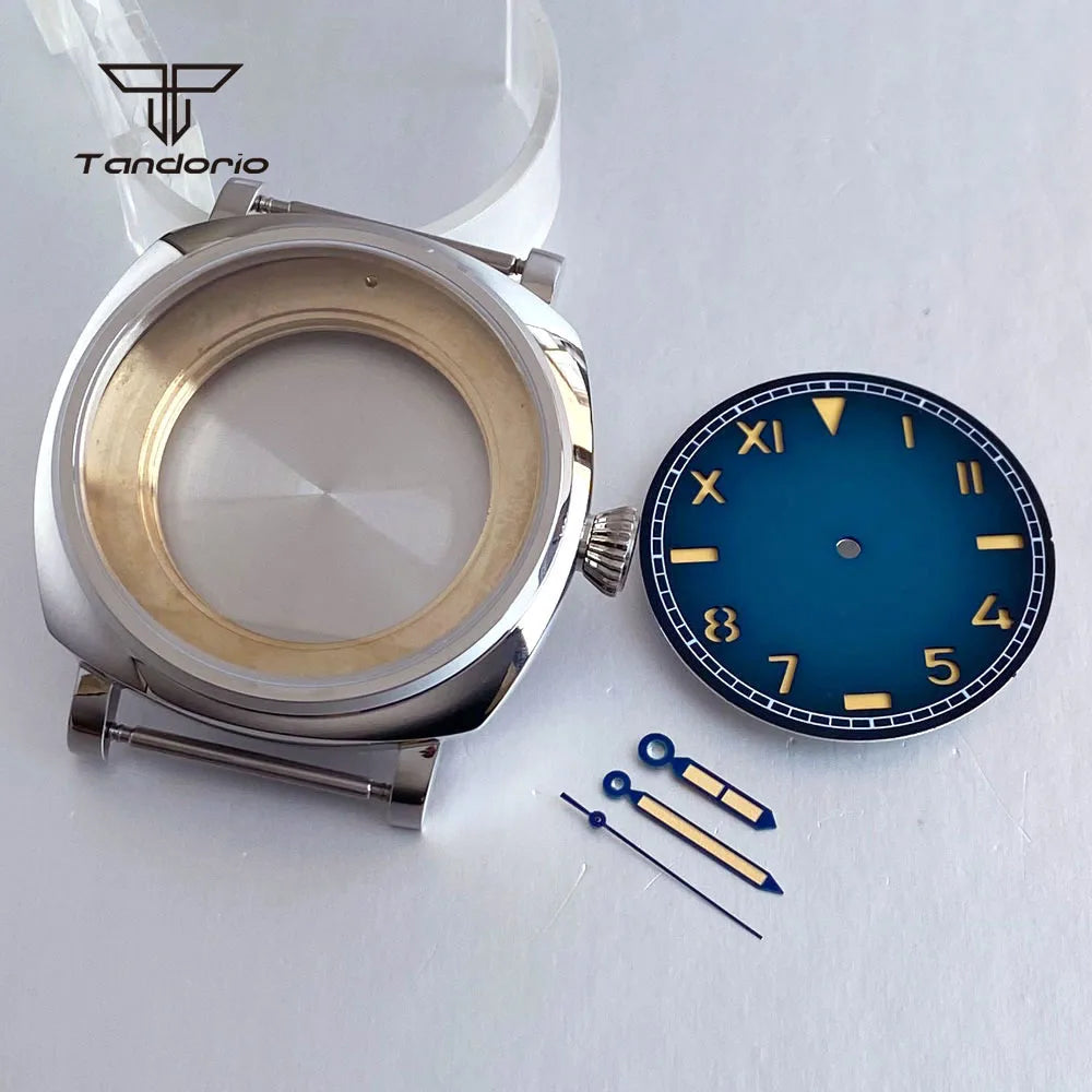 Polished Square Watch Case 42mm Rediomir Mod Parts 35mm Sandwich Dial+Hands Fit NH35 NH36 NH38 Miyota8215 821A 8205 ETA2824 PT5000 ST2130 Sapphire