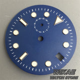 29mm Sterile TMI NH37 Watch Dial Hand Set Black Blue Green Dial Silver Orange Index Green Luminous