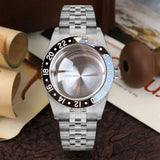 38mm Diver Watch Case GMT Case Stainless Steel Brushed 200M  Fit NH34 GMT NH35 Domed Sapphire Glass Alloy Insert 120 Click Bezel