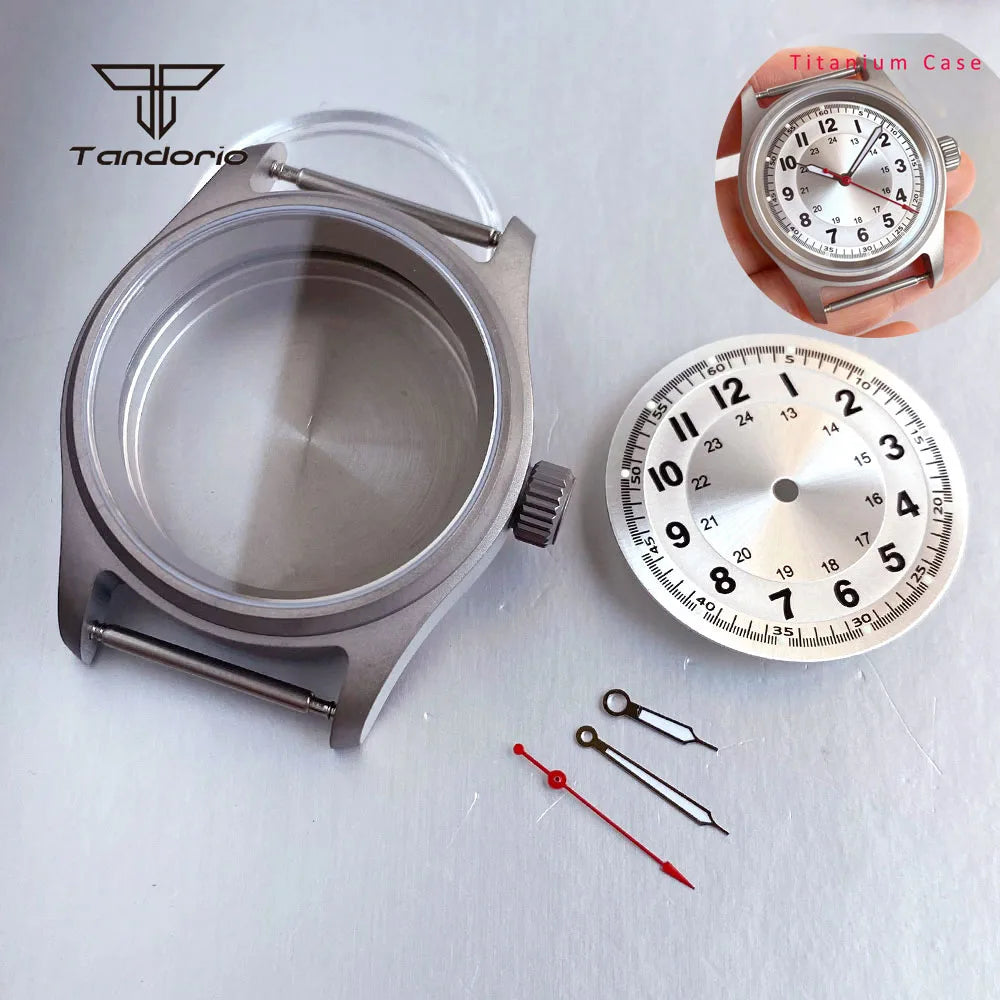 36mm Titanium Watch Case+29mm Dial+Hands Pilot Wristwatch Parts Fit NH35 NH36 ETA2824/2836 PT5000 ST2130 Miyota8215 8205 821A
