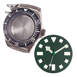 42mm Titanium Dive Watch Case Black/Blue/Green Bezel Sapphire Fit NH35 NH36 NH38 ETA2824 PT5000 Wristwatch Mod Parts Accessories