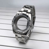 NH35 Case 39mm 316L Stainless Steel Sapphire Glass Striped Bezel for NH35 NH36 NH34,NH38,NH39 etc NHMovement SK Mod Replacement Parts